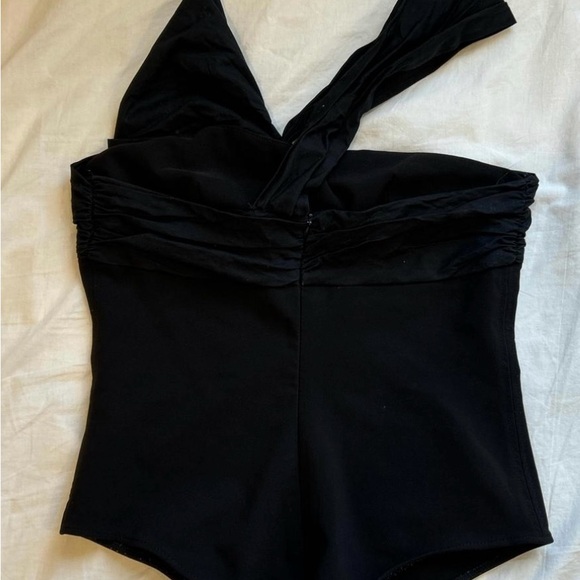 Zara bodysuit black with bow small cutout in the middle - Picture 6 of 6